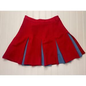 Vintage Dehen Official Cheerleading Skirt Red Blue Pleated Size Girl's 10